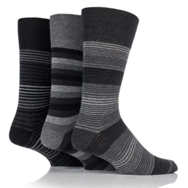 Extended Size Flat Knit Cotton Dress Socks for Men - 3 Pack