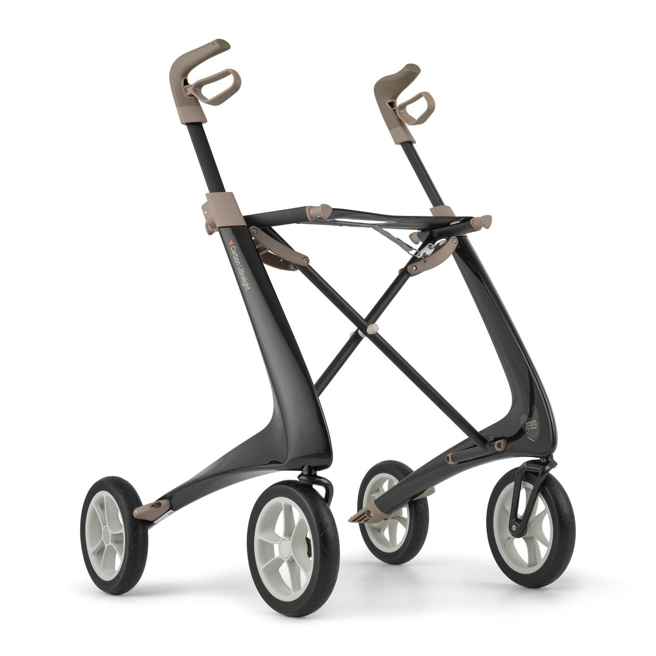 black lightweight narrow folding walker with a seat 