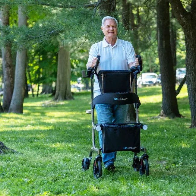 Upwalker premium light standing walker in use