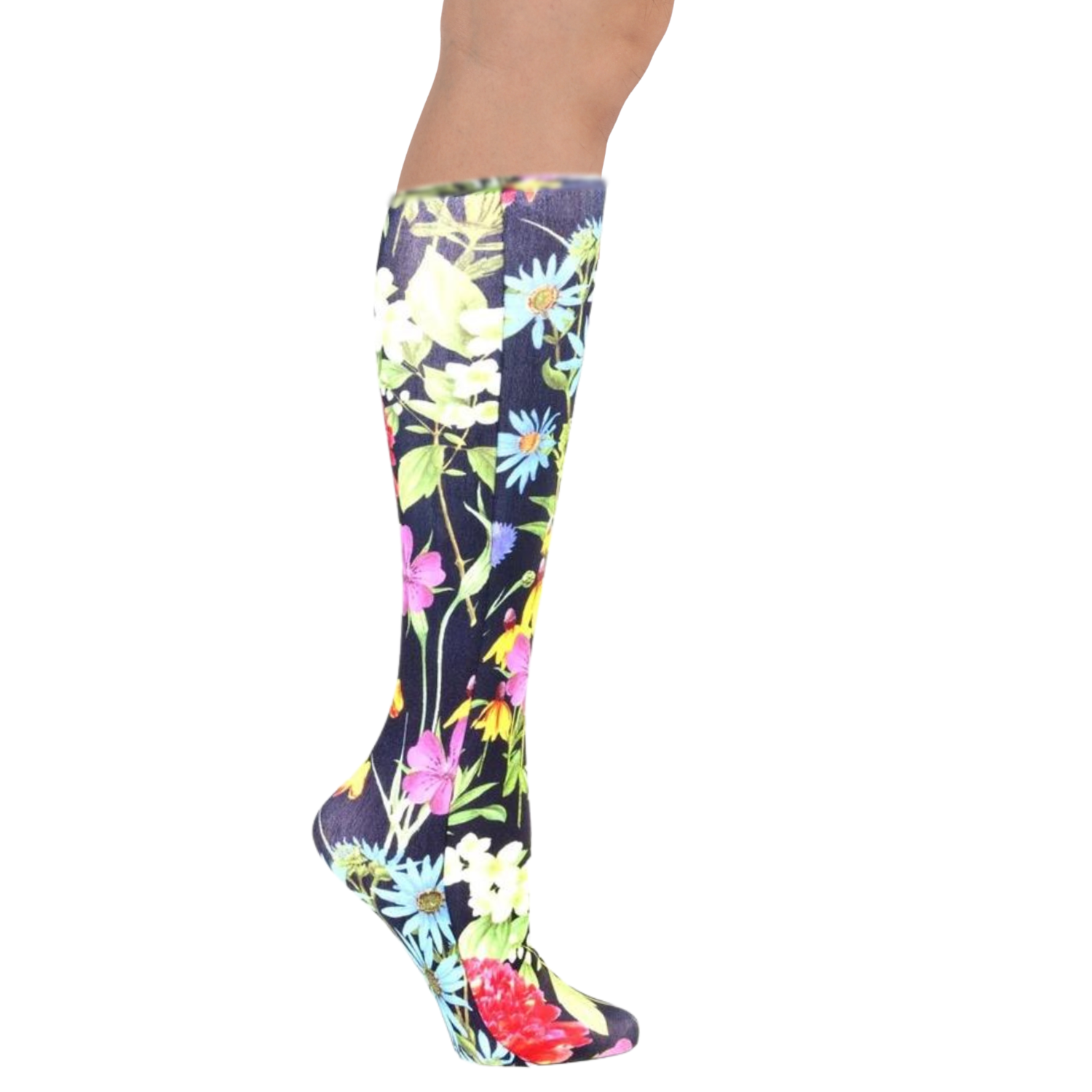 lightweight compression socks in black bellagio
