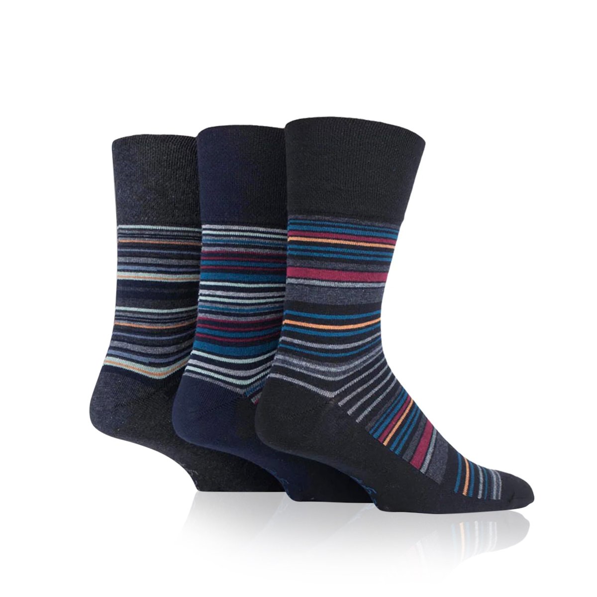 men's non binding striped socks