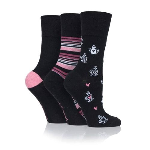 Non Binding Socks for Women in Afternoon Tea Print | Diabetic Socks